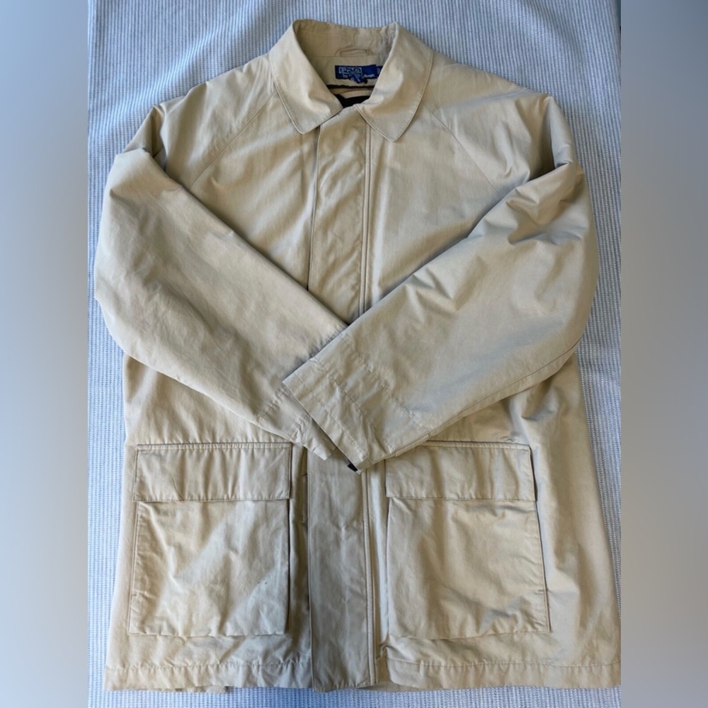 Men’s Polo Ralph Lauren Vintage Khaki Jacket With Snap In Wool Lining